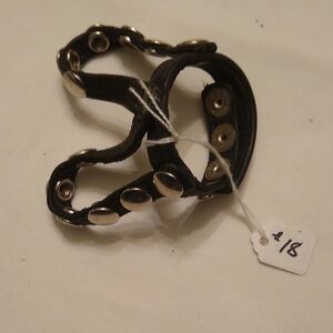 Leather C & Ball Ring, #18